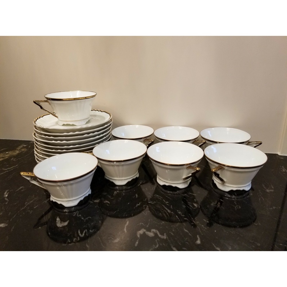 8 Vintage Krautheim K & A Demitasse Cup&Saucer Set Selb Bavaria Germany Eggshell